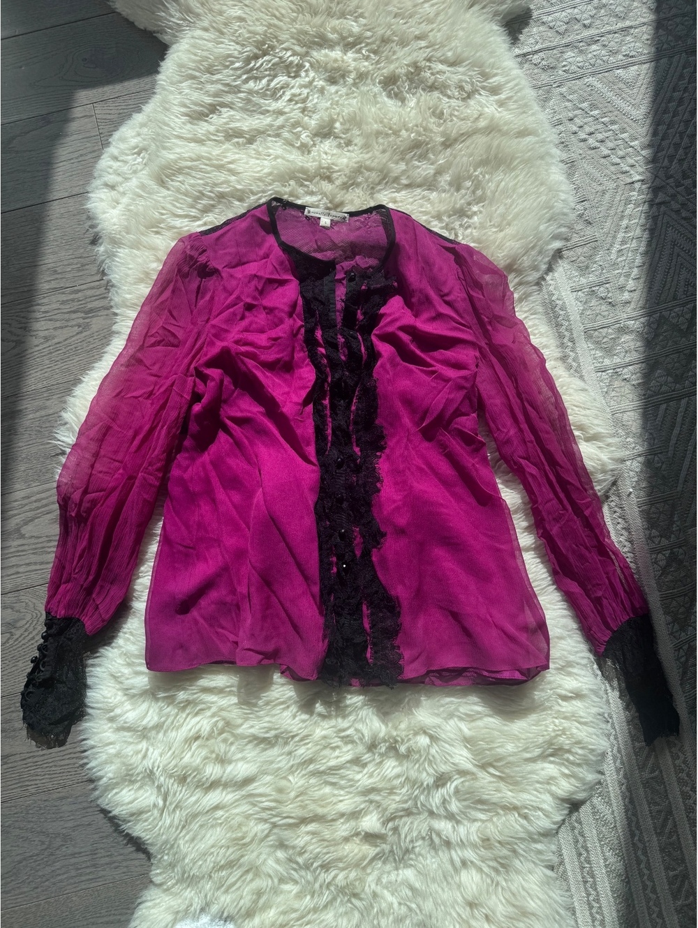 Nanette Lenore Pink & Black Lace Blouse